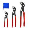Wellvie Classy Water Pump Quick Push Plumbing with Pliers Wrench Pliers, 3-Piece Set, 180mm, 240mm, 300mm, Release, Button, Adjustable, Tool, Case,