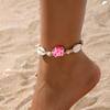 Anklet Beaded Shell Bohemian Set Handmade Twopiece Knotted Style