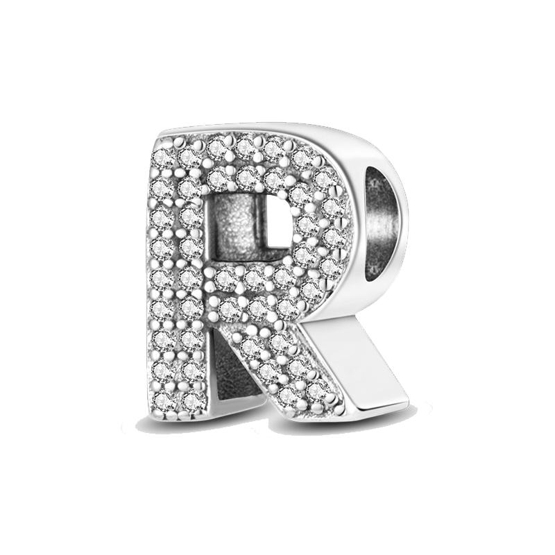 Fit Bracelets Charms 925 Silver 26 Alphabet Letters Charms Beads for Women Fine DIY Birthday Jewelry Gifts Making