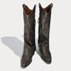 2024 Autumn Early Winter Shoes Women Long Knee Boots Pointed Toe Modern Ladies Rivets High Heels Botas Fashion Brand Brown D154