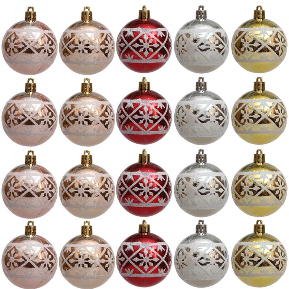6Pcs/Box Electroplated Plastic Ball Christmas Tree Ornament Plastic Christmas Decorations