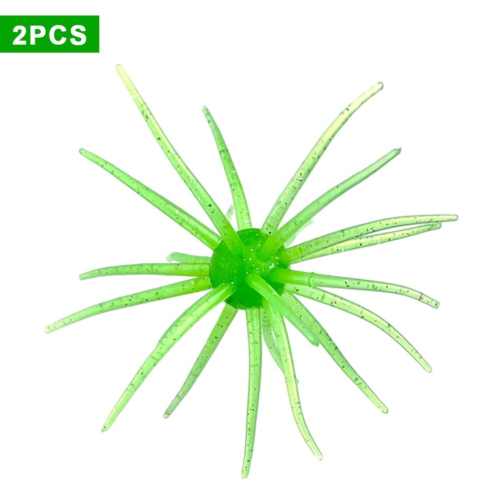 2PCS 8.7G TPE Fishing Lure Simulated Sea Urchin Lures Soft Silicone For Bream Pike Sea Bass Tilapia Gears Mandarin Winter Biats