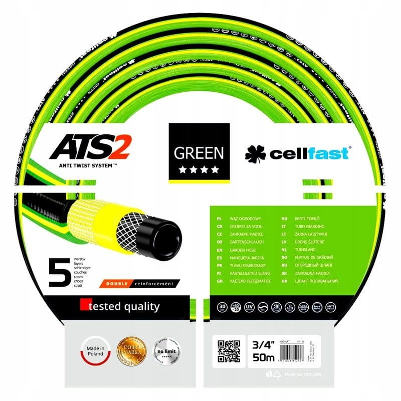 Cellfast Garden Hose Green Ats 3/4" 25M *