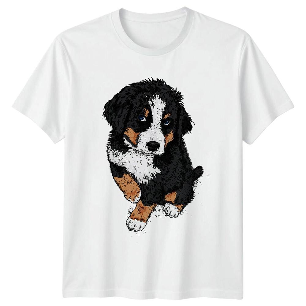 Bernese Mountain Dog Puppy Animals Unisexs TShirt Ladies Tee Graphic Unisex