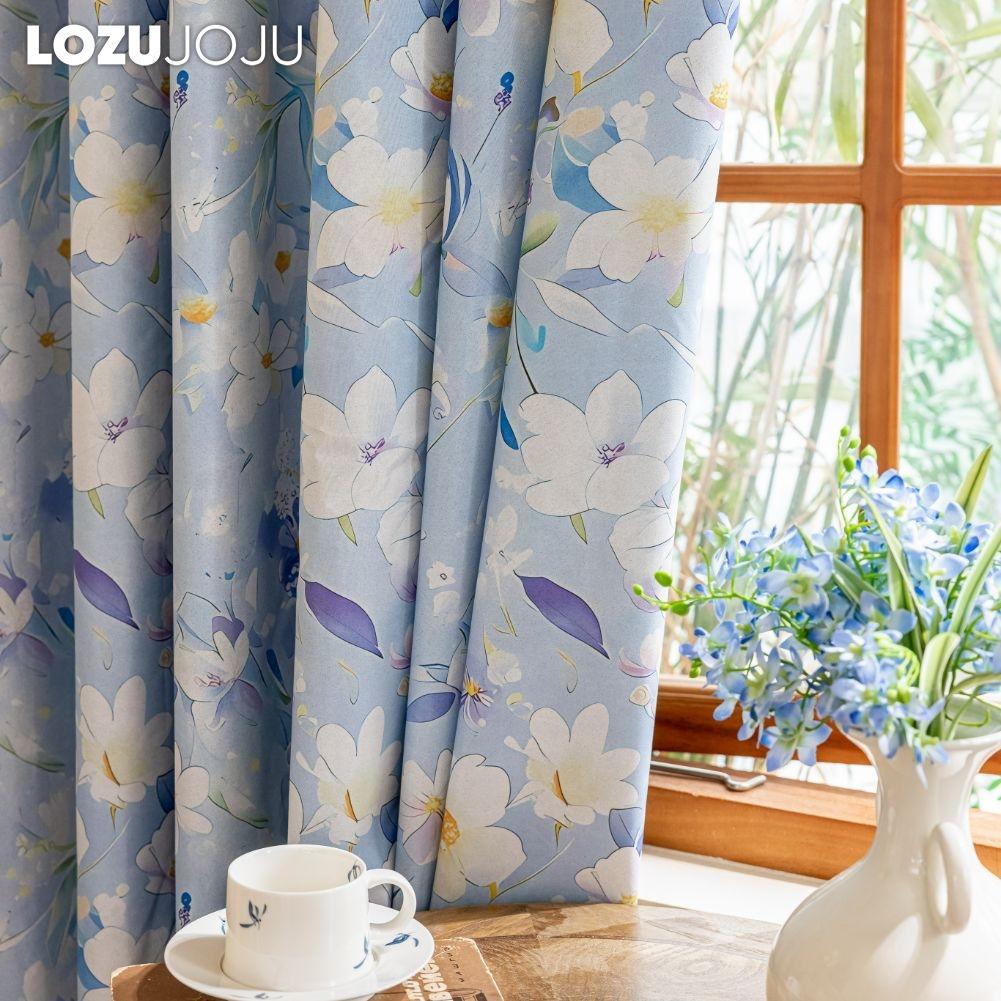 1 шт. LOZUJOJU Шторы в скандинавском деревенском стиле с синим принтом и полными шторами блэкаут для спальни, гостиной, балкона, окна для домашнего декора