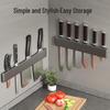 Wall-Mounted Multifunctional Kitchen Knife Storage Rack