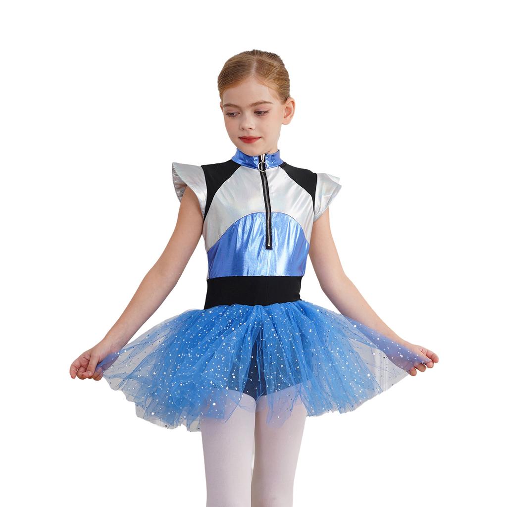 Костюм для чирлидинга на тему инопланетян для девочек, дизайн пэчворк с цветовыми блоками, блестящие пайетки, платье-пачка, боди