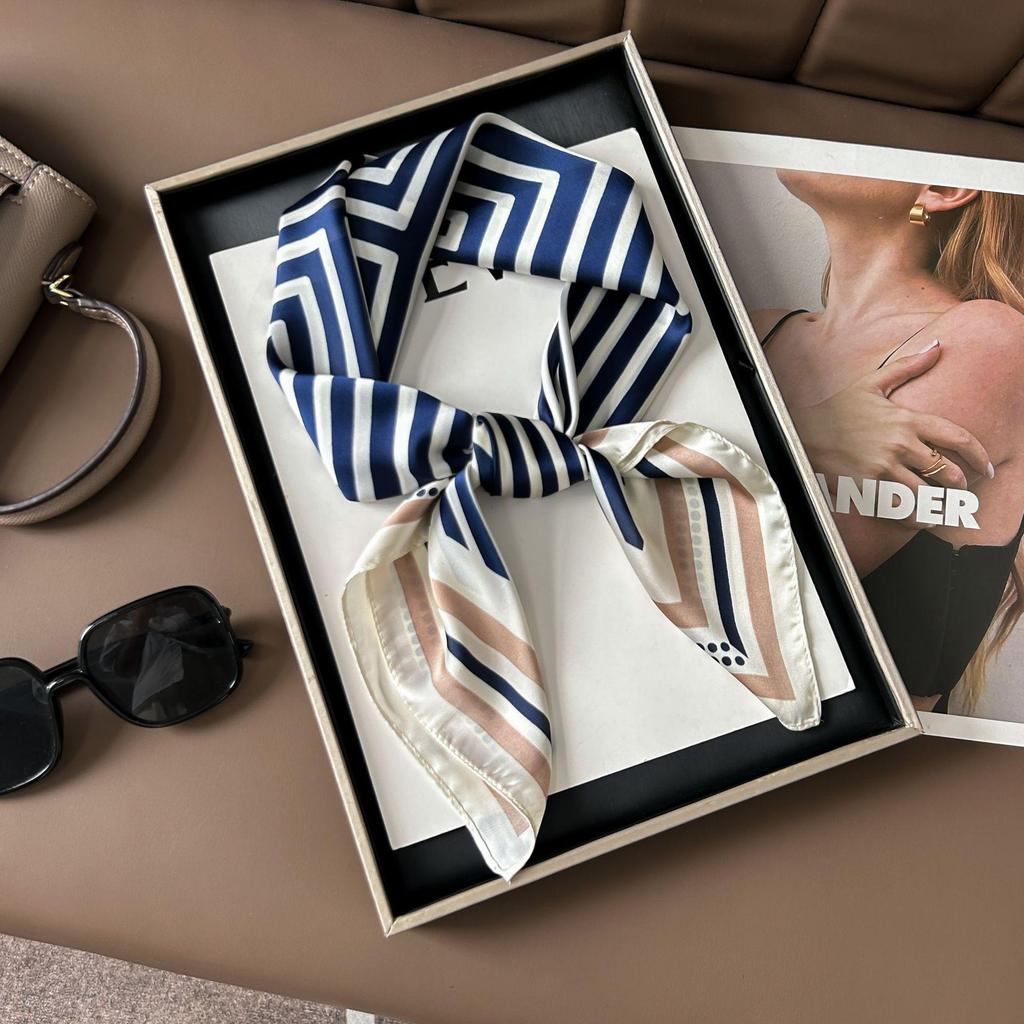 Шелковый шарф премиум-класса с принтом в корейском стиле - Универсальный модный аксессуар