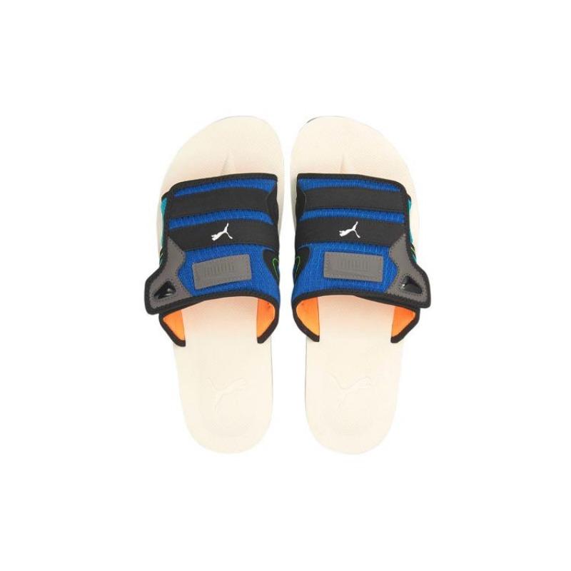 PUMA Mirage Mox Unisex Hook And Loop Slide Sandals White Blue 375630-01