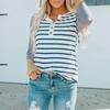Полосатая футболка с длинными рукавами, женская осень и зима, новый контрастный цвет, облегающий пуловер с воротником на пуговицах, женский топ