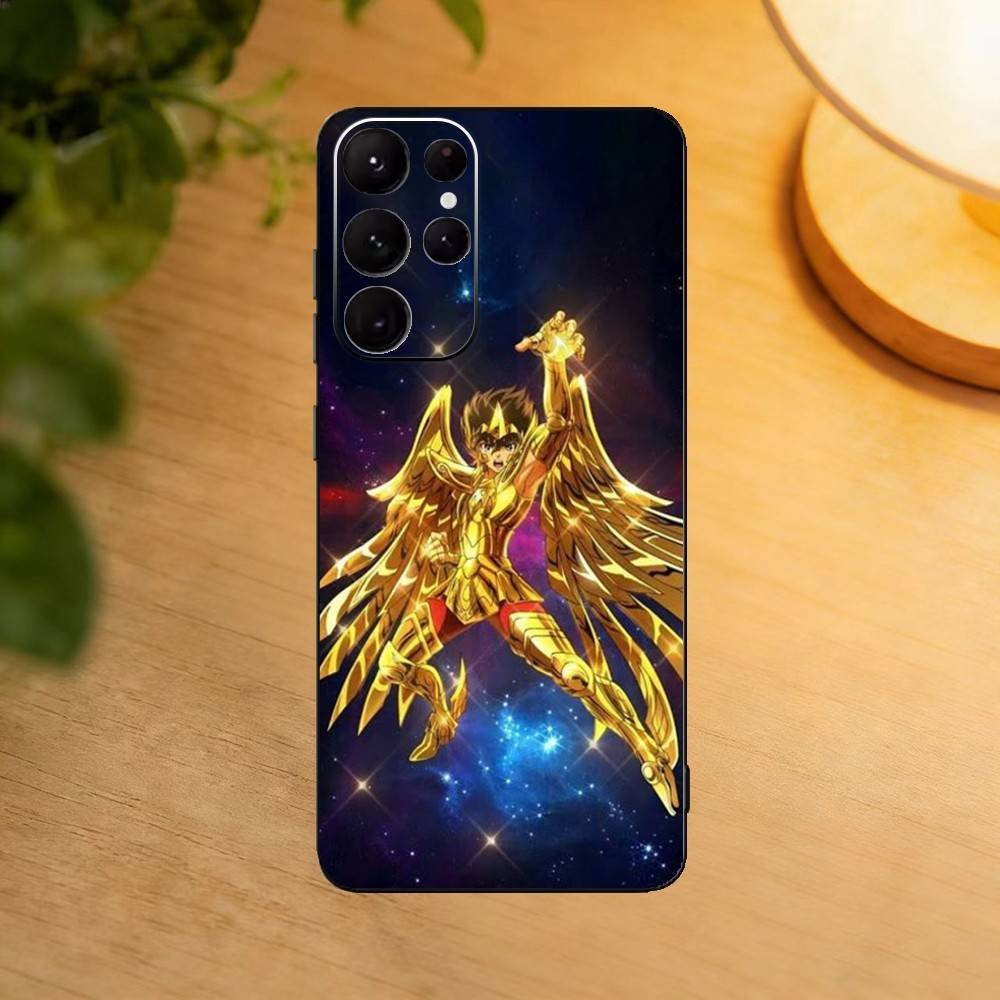 Чехол для телефона S-Saint Anime S-SeiyaS для Samsung S25,24,21,22,23,30,Ultra,20,Plus,Fe,Lite,Note Мягкий черный чехол