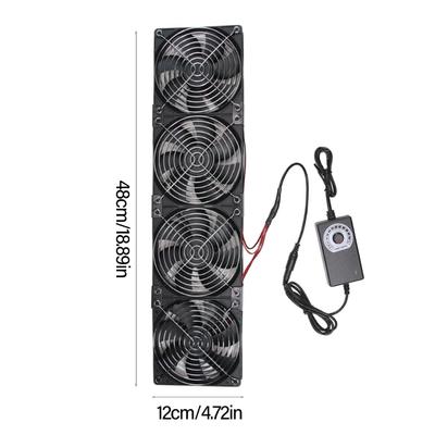 2750 об/мин Улучшенное охлаждение вентилятором с контроллером 120 мм Для гроубокса, шасси для растений, рабочей станции, шкафа, радиатора, серверного вентилятора