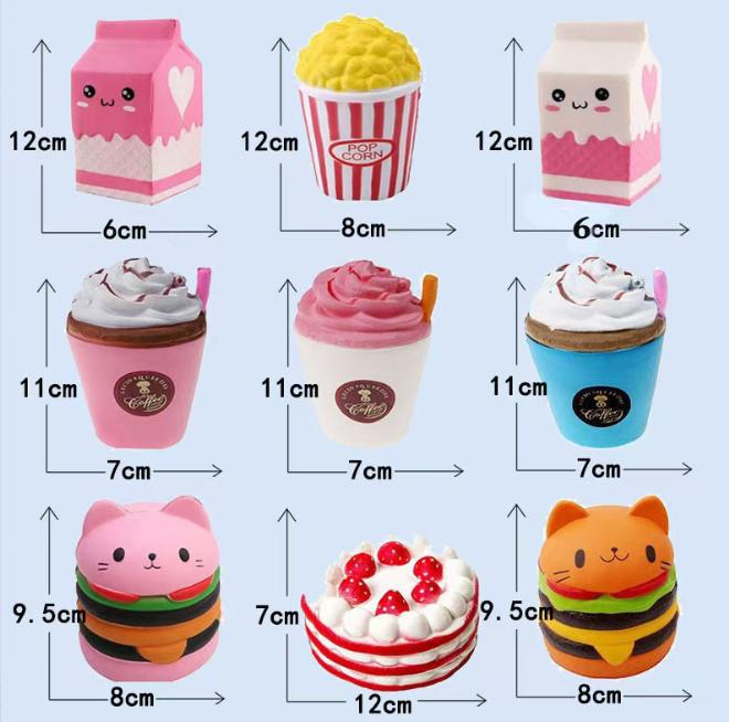 Jumbo Kawaii мягкие игрушки медленно поднимающиеся сжимаемые попкорн из искусственной кожи животные антистресс мягкие игрушки для детей Рождественский подарок