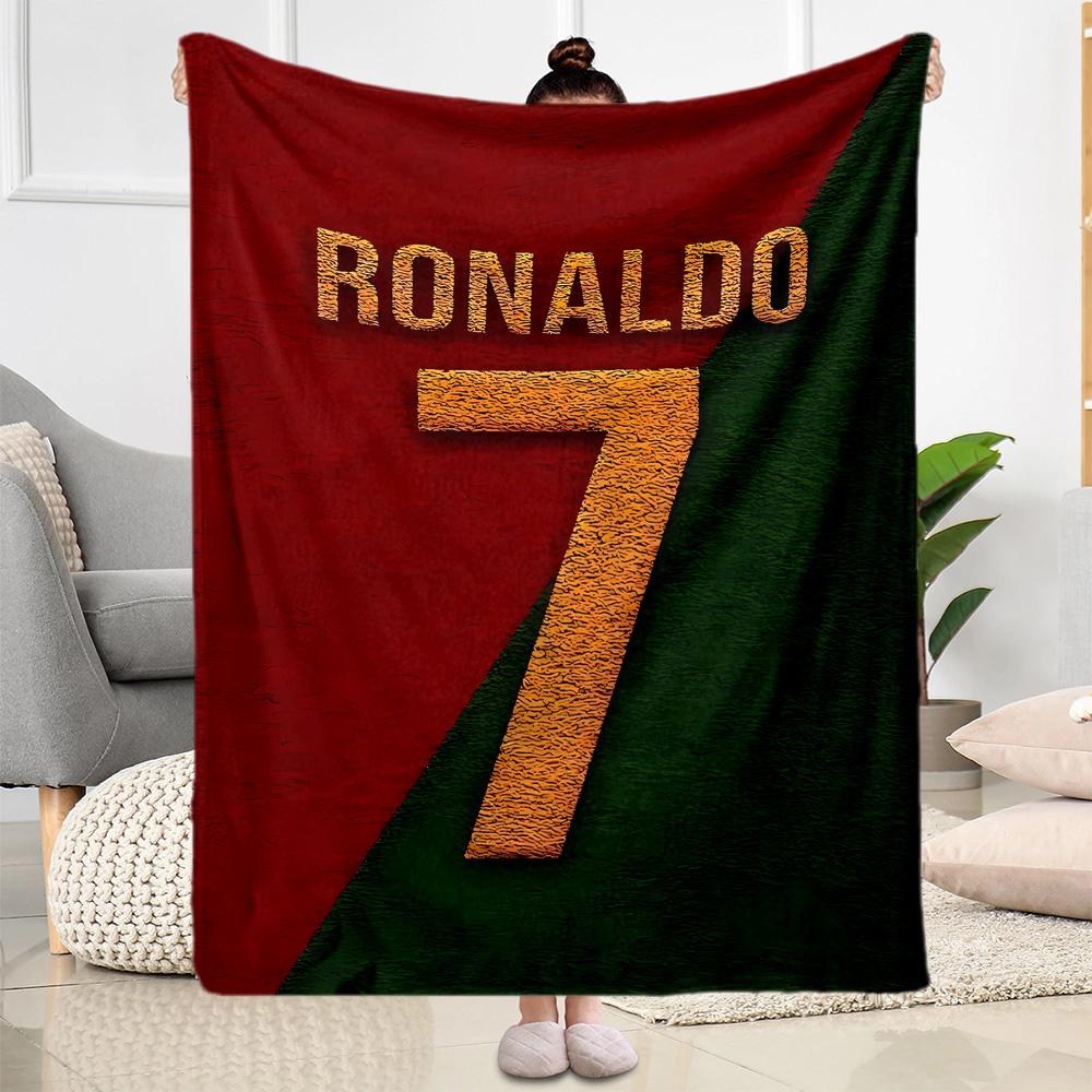 Ronaldo's Legendary Number 7 Blanket Comfortable Suitable for Bedding Chair Couch for All Occasions Stylish Decor Gift for Travel Home Birthdays