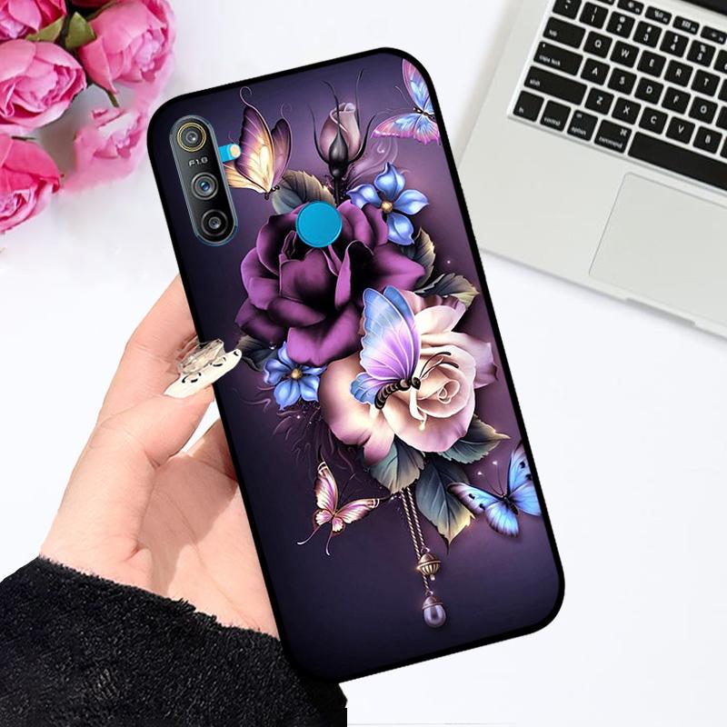Чехол для Realme C3 RMX2021 RMX2020 Роскошный Цветной Расписной Чехол для Телефона Для Oppo Realme C3 4G Мягкий Силиконовый ТПУ Защитный Fundas