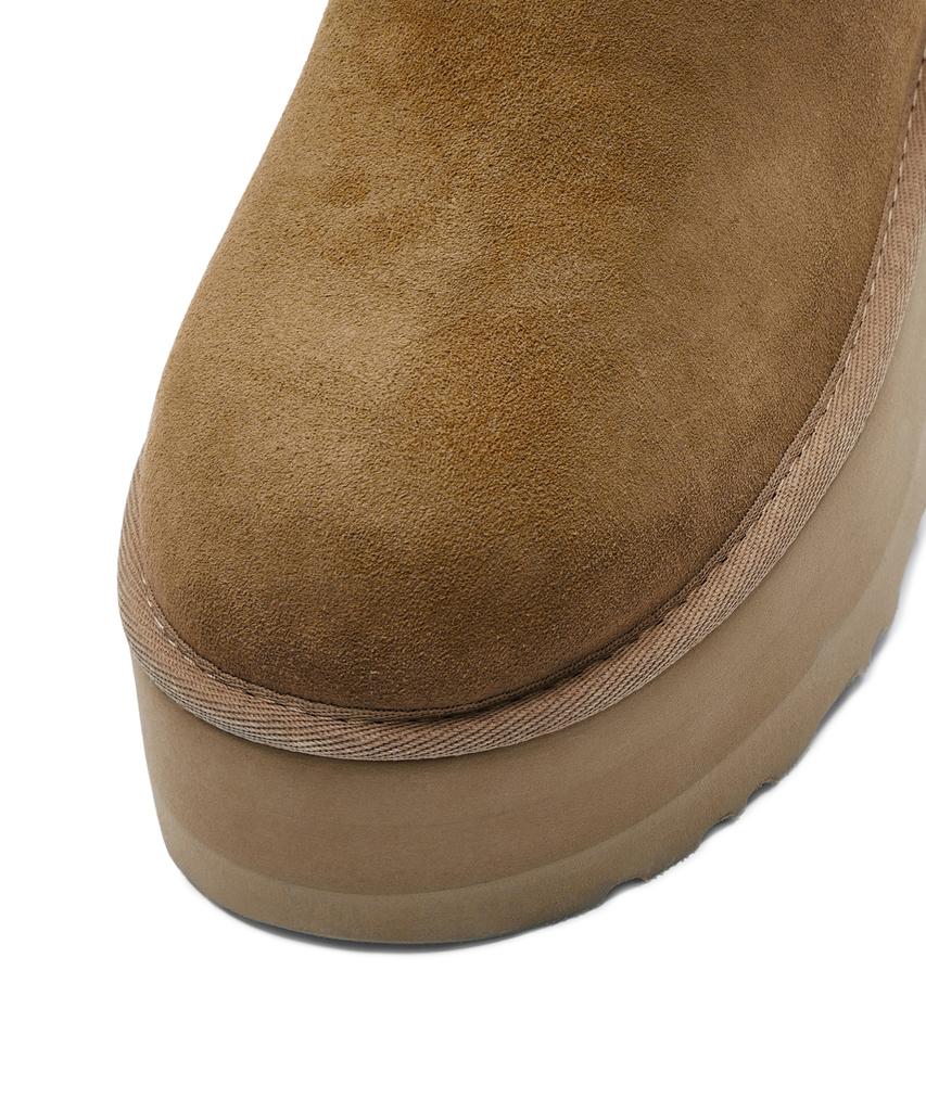 Ugg [Women] Suede Leather Mini Platform Boots (Classic Ultra Mini Platform) - Chestnut / 1135092Che