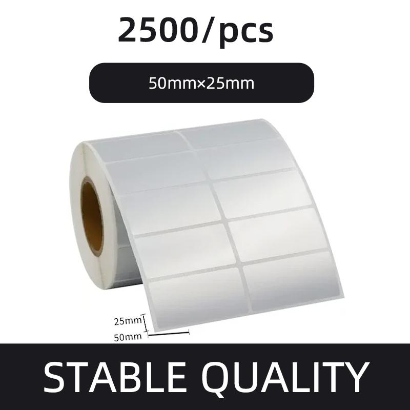 Этикетка со штрих-кодом из матового серебристого ПЭТ 20 30 40 50 60 70 80 90 100 Термотрансферная лента для принтера Наклейка