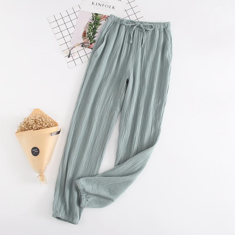 Japanese Pajamas Women Spring and Autumn Home Pants Cotton Washed Double Gauze Loose Comfortable Trousers Casual Pants