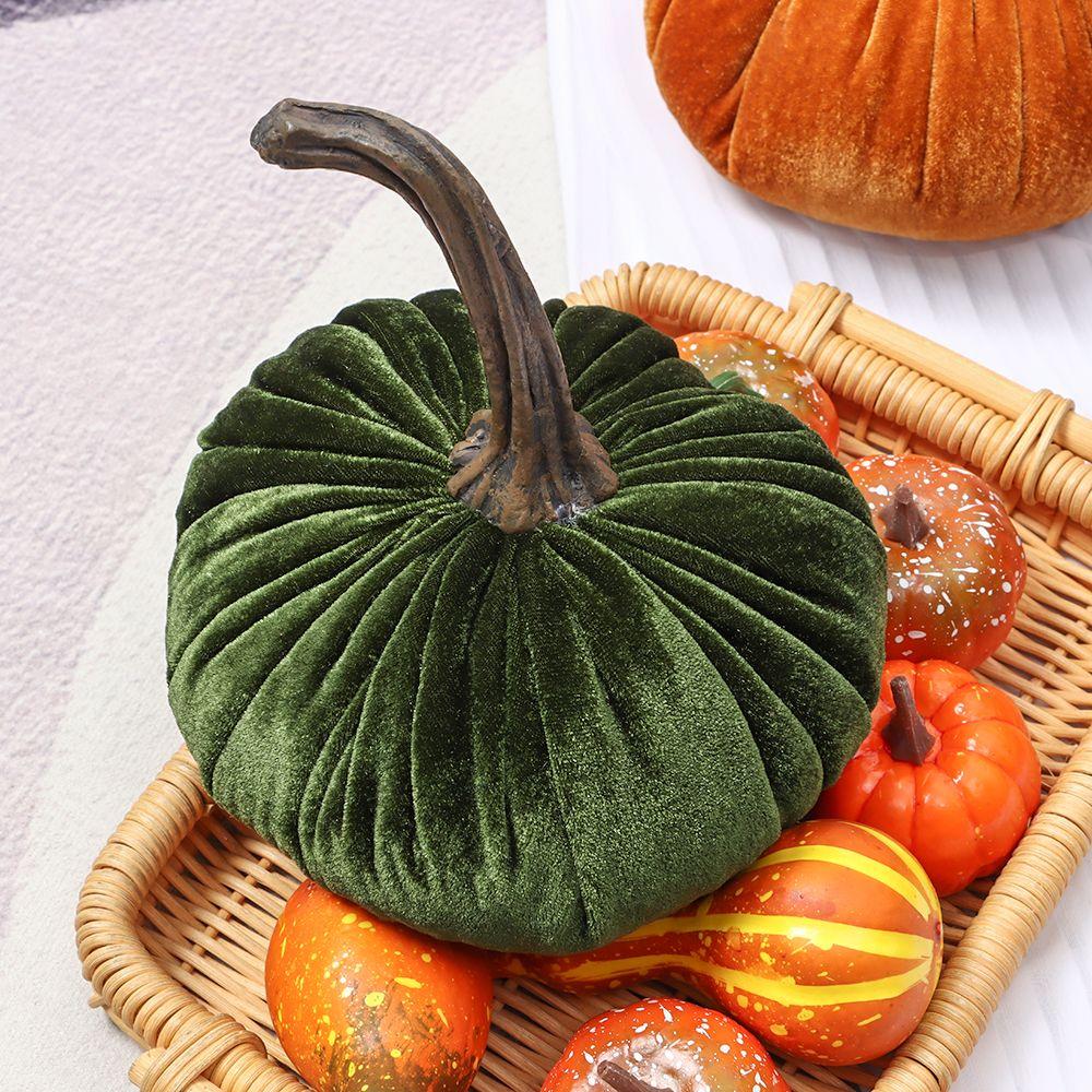 Artificial Halloween Handmade Soft Stuffed Pumpki Plush Throw Pillows Velvet Pillow Pumpkins Decor