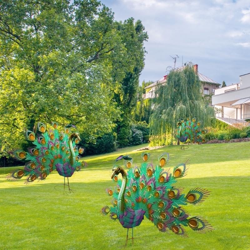 Статуя павлина с красивым хвостом Павлины Садовые украшения Открытый сад Прямая поставка