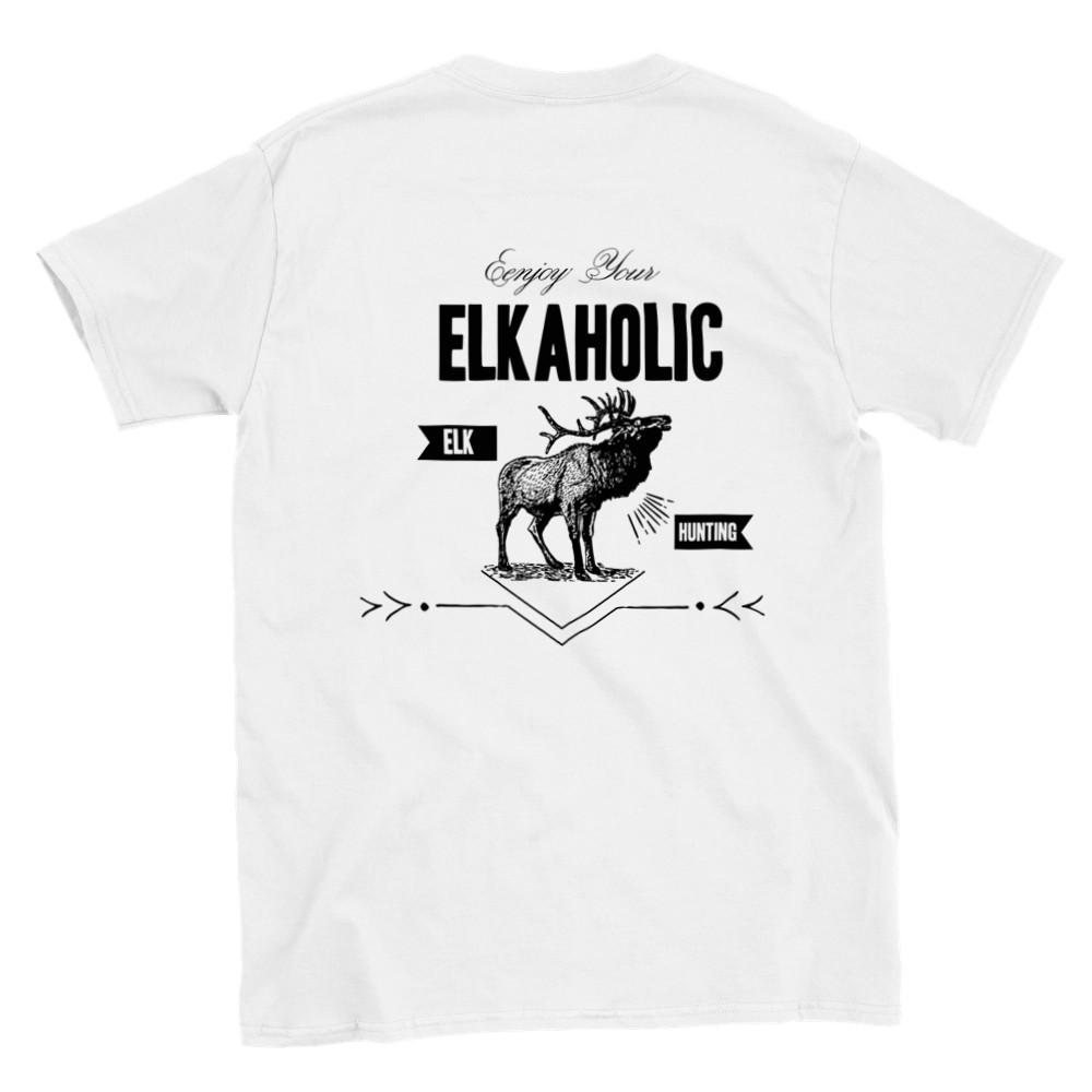 Elkaholic - Охота на лося - Классическая унисекс футболка с круглым вырезом Унисекс футболка