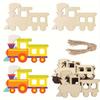 20 шт. незаконченных деревянных фигурок поезда, поделки, деревянный поезд для покраски, фигурки поезда, покраска машин, подвесные украшения для поделок своими руками