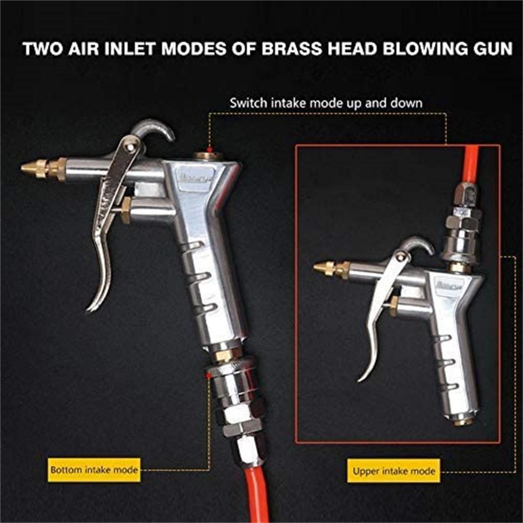 Пневматический очиститель воздуха - инструмент для чистки лодок с высоким давлением, удлиненной насадкой, удобной пистолетной рукояткой и простым удалением пыли.