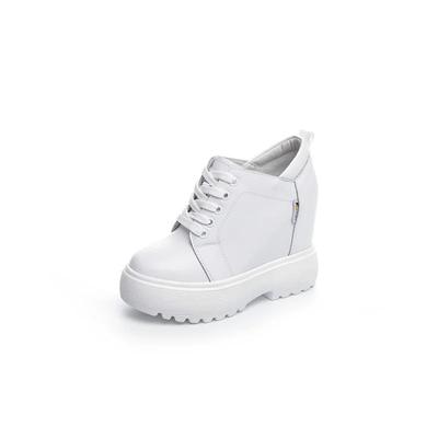 Мода 11СМ Новая Женщина РИМ Скрытый Каблук Круглый Носок Ботильоны До Щиколотки Средней Высоты Голенища Осень Весна Массивные Кроссовки На Шнуровке Мотоциклетная Модная Обувь