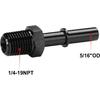1/4 NPT Male to 5/16" SAE Quick Disconnect Male Push On 1/4 NPT to 5/16"