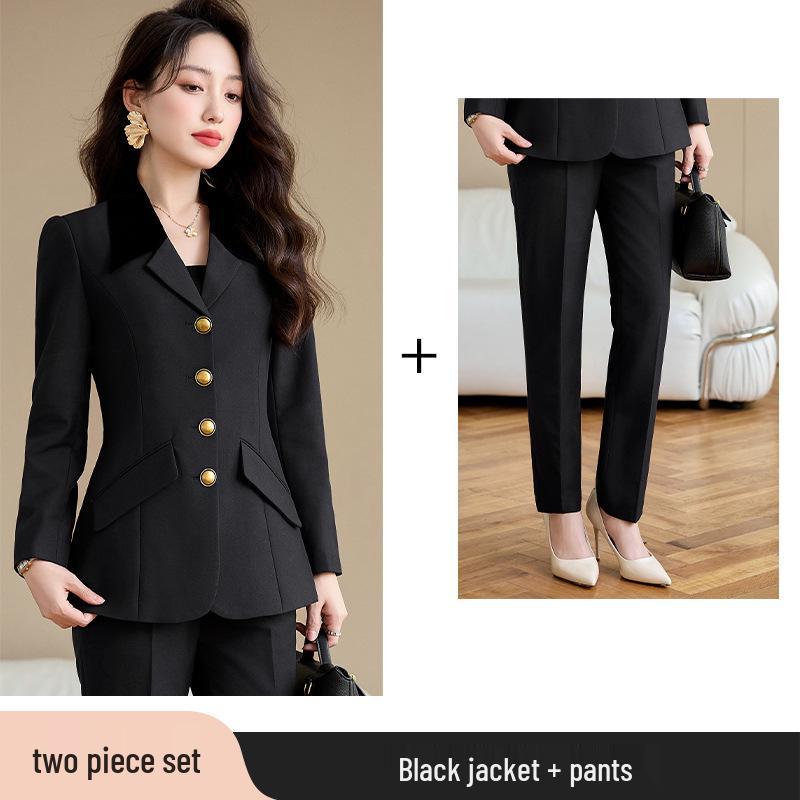 Комплект женского профессионального брючного костюма высокого класса - Осень 2024 Формальная рабочая одежда для изысканного образа