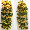 1 Pcs 260cm Artificial Yellow Sunflower Garland Flower Vine Wedding Floral Arch Decor Silk Home Decor Flower