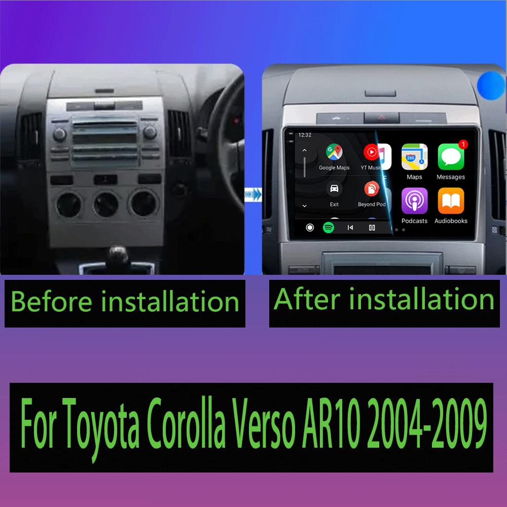 9inch Android 14 Car RadioFor Toyota Corolla Verso AR10 2004-2009 Multimedia Player Android Auto Wireless Carplay GPS 2Din DVD