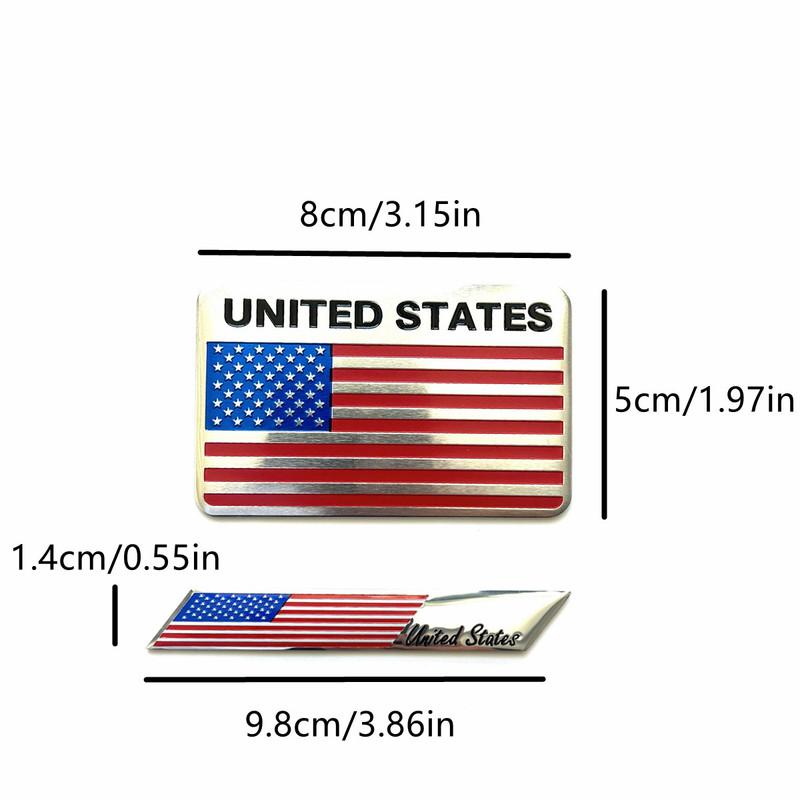 2 шт. Американский флаг США металлический логотип автомобиля подходит для кузова багажника хвоста боковой наклейки декоративные наклейки аксессуары