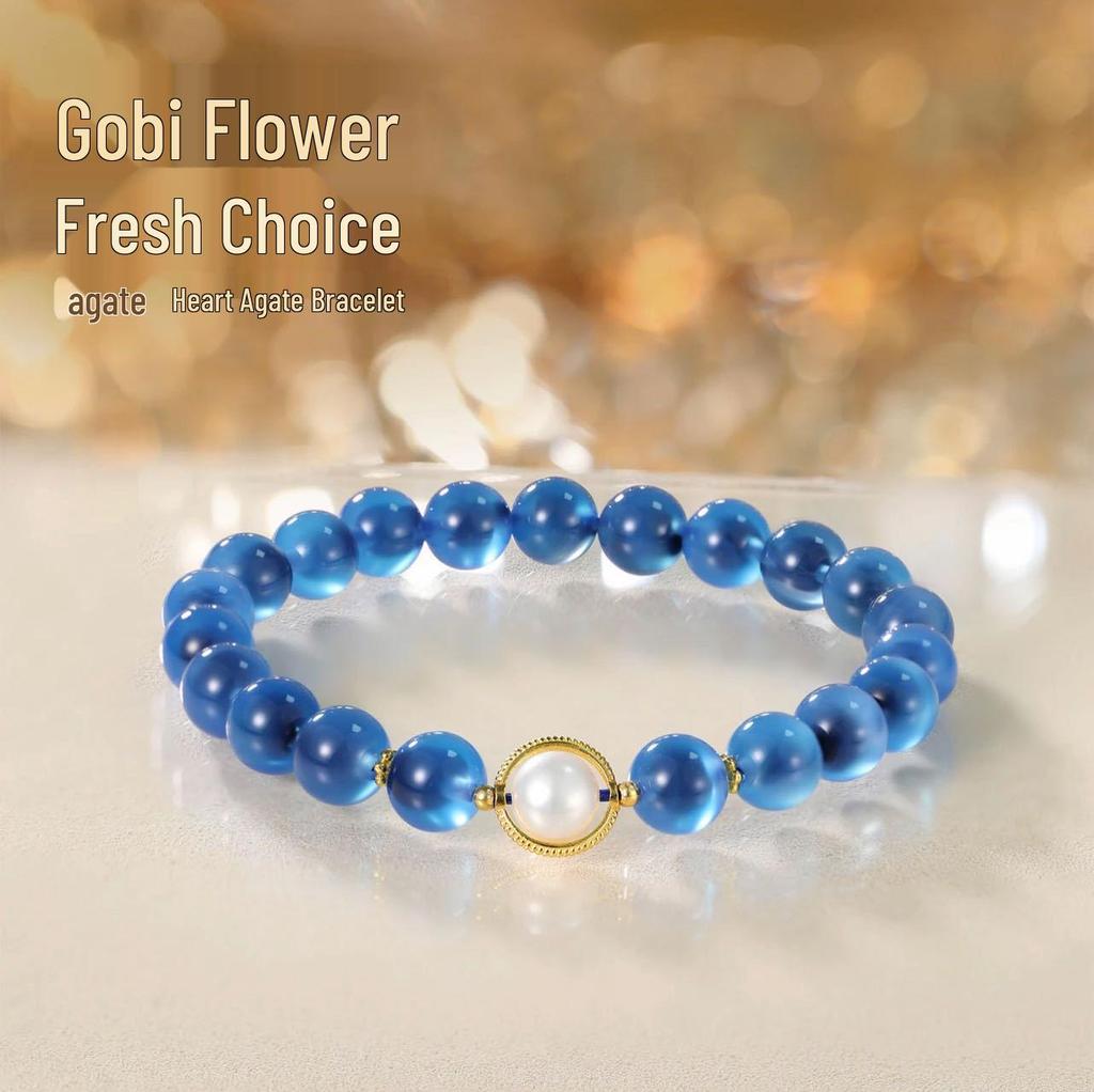 Натуральный агат и австрийский кристалл браслет с бусинами - Женские винтажные украшения высокого класса