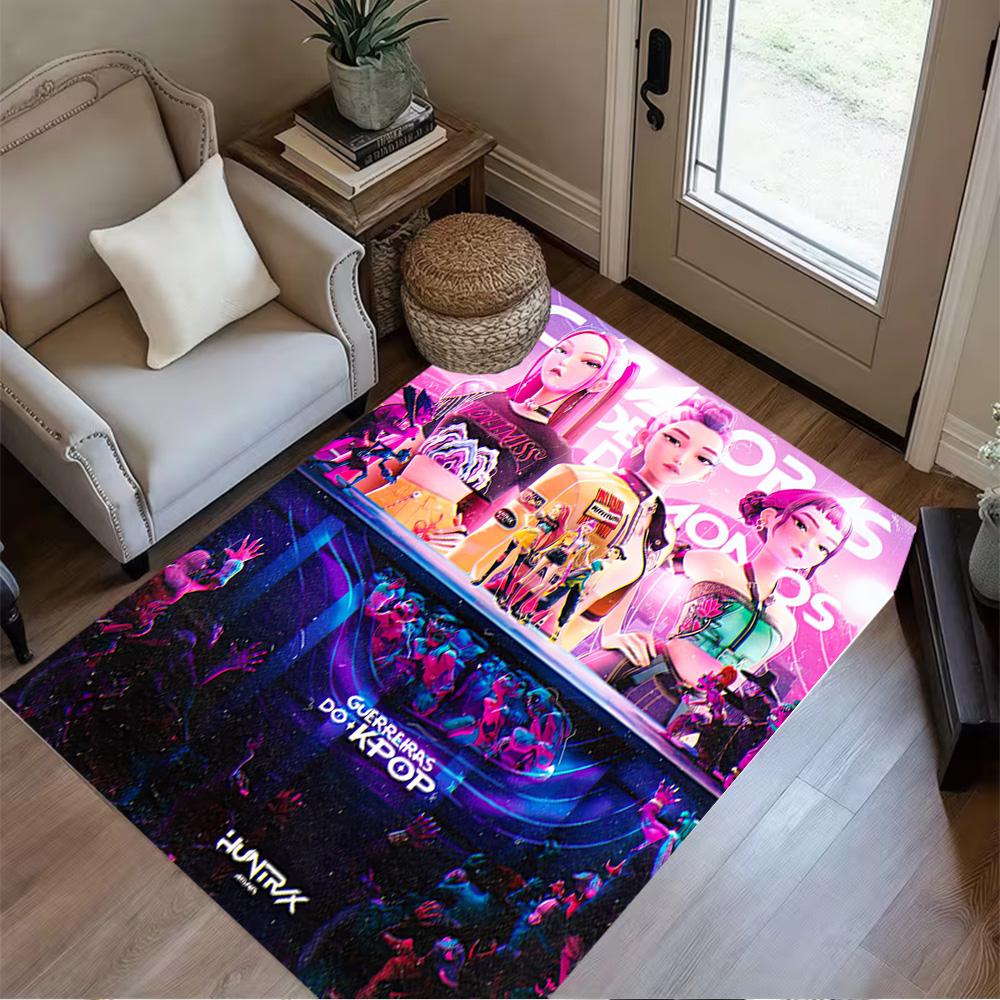 1pc k-pop demon hunters rug home carpet design for bedroom gift