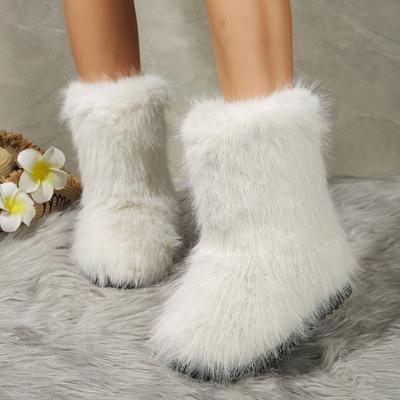 2025 Новая Европа и Соединенные Штаты в Трубе Волосы Сапоги Внешняя Торговля Большой Размер Зимние Теплые Рукава Снежные Сапоги Женские