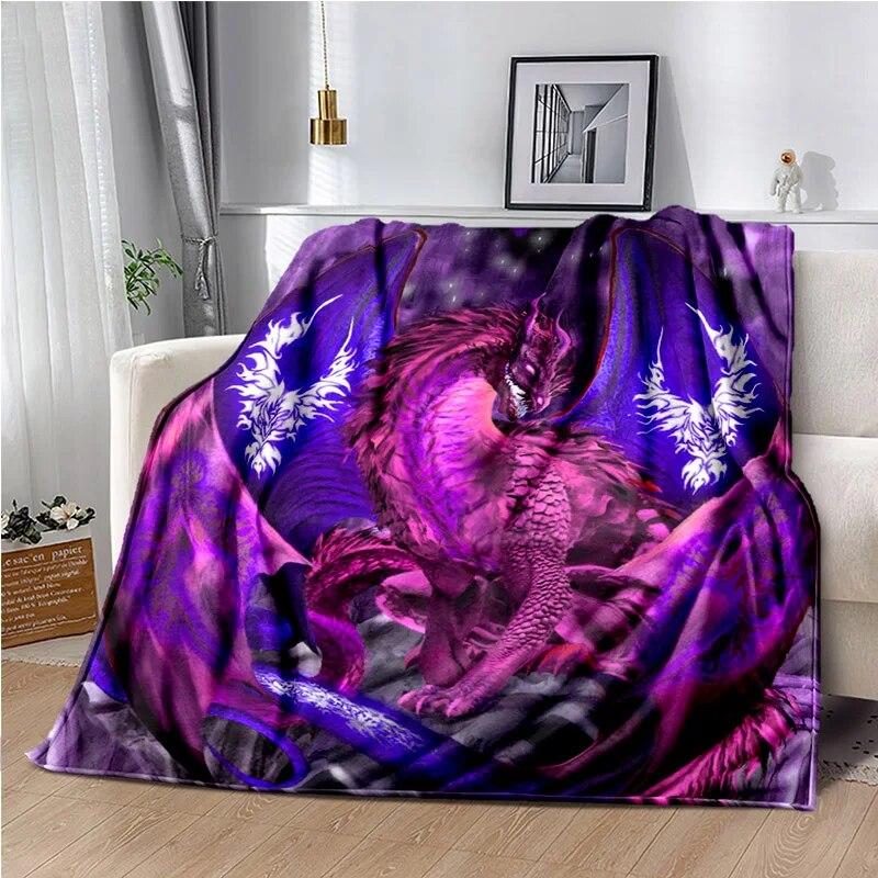 Одеяло с 3D принтом дракона, чехол для дивана, офисные походные часы, ТВ, теплое одеяло, одеяло для пикника, одеяло для спальни