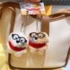 2Pcs Bag Hanging Plush Doll Keychain Cute Magnetic Dog Keychain Collar Glasses Dog Pendant  Friend