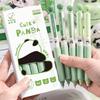 5pcs Flexible Tip Gel Pens Set Cute Panda / Nebula Aurora 0.5mm Ballpoint Black Color Quick-dry Ink for Writing School