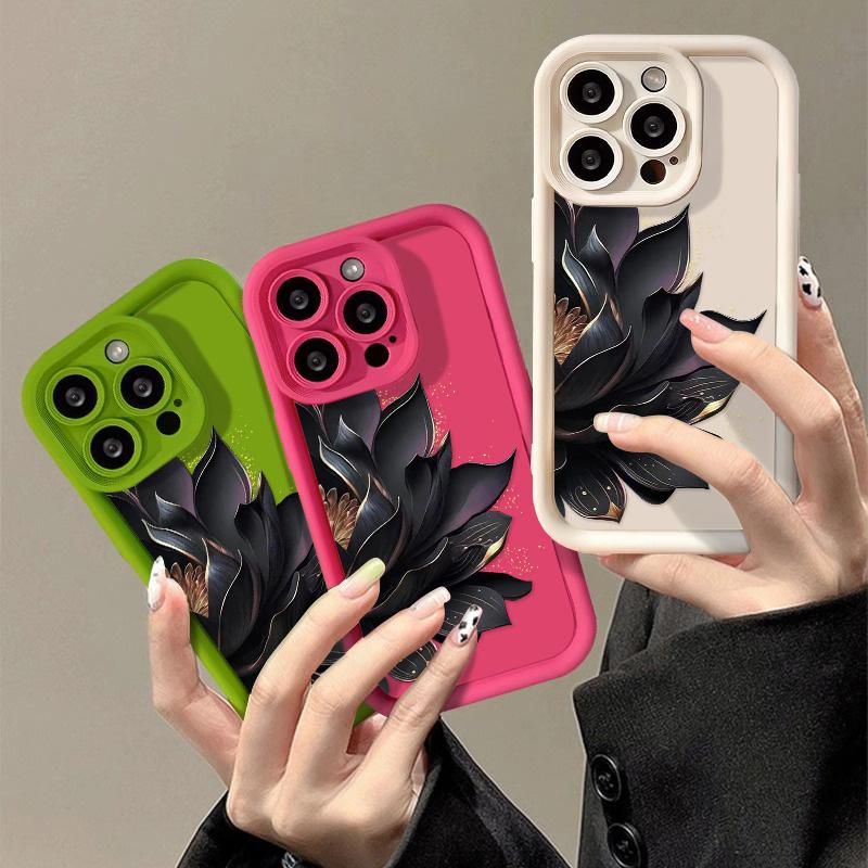 Flower Phone Case For iPhone 13 Case iPhone 15 14 Pro Max 11 12 XR XS X 7 8 15 Plus SE  3 Shockproof Bumper Silicone Cover
