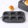 Non-stick Brownie Cake Pan 6 Cavities Bread Mold Kitchen Accessory Muffin Cake Baking Tray  Pudding