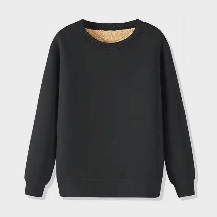 Men's Plush Fleece Casual Sports Suit: Warm Round Neck Sweatshirt & Trousers Set for Autumn/Winter