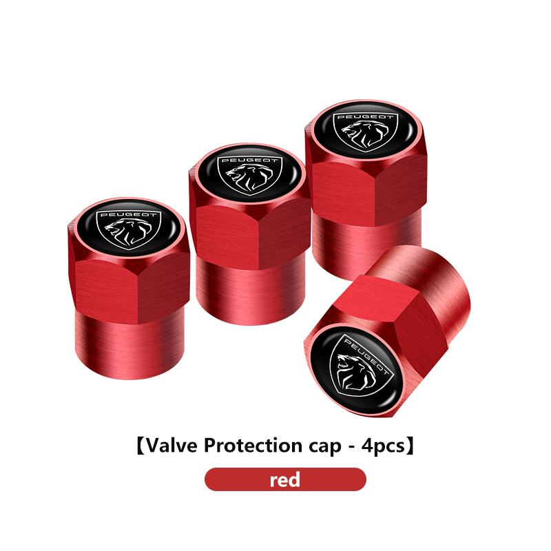 4pcs Car Aluminum Tire Wheel Valve Caps Universal Accessories For Peugeot GTLine 308 508 5008 3008 406 607 RCZ 301 208 GT