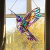 Hummingbird Sun Catcher Stained Acrylic Bird Theme Ornament Colorful Hanging Sun Catcher for Windows Doors Balcony Decor