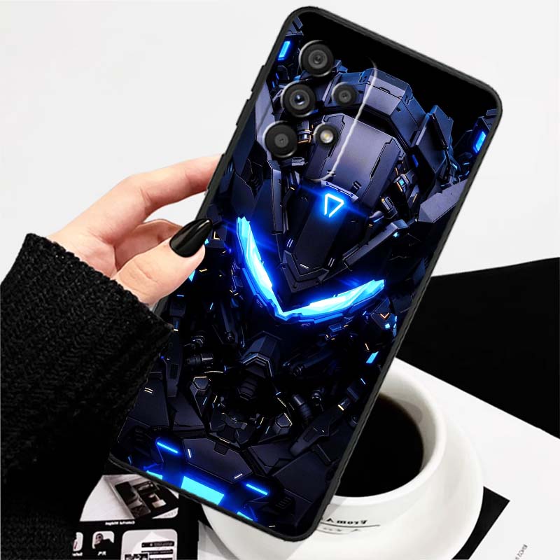 Механический стиль Чехол для телефона Для Samsung A73 A72 A71 A55 A54 A53 A52 A51 A13 A22 A16 A15 A12 A14 A26 A07 5G Черный