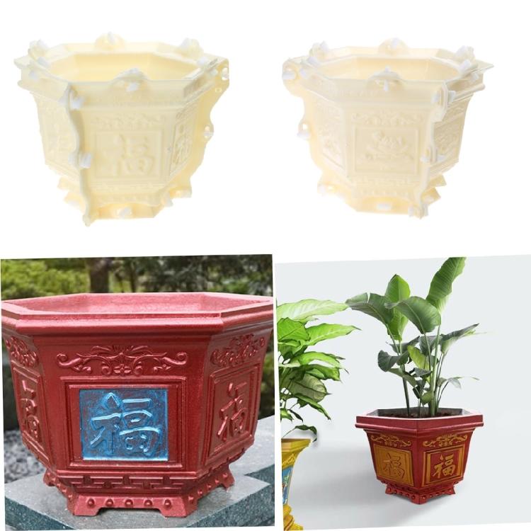 Tall Planter Mold DIY Hexagonal Flower Pot Mold Flower Container Mold for Plant