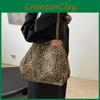 Chic Retro Leopard Print Shoulder Bag Stylish Fall 2024 Large Capacity Tote Handbag