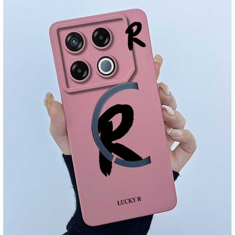 Case For Infinix GT 20 Pro Case Lucky Initial Letter Shockproof Silicone Soft Phone Cover For InfinixGT20 Pro gt 20Pro 5G Bumper