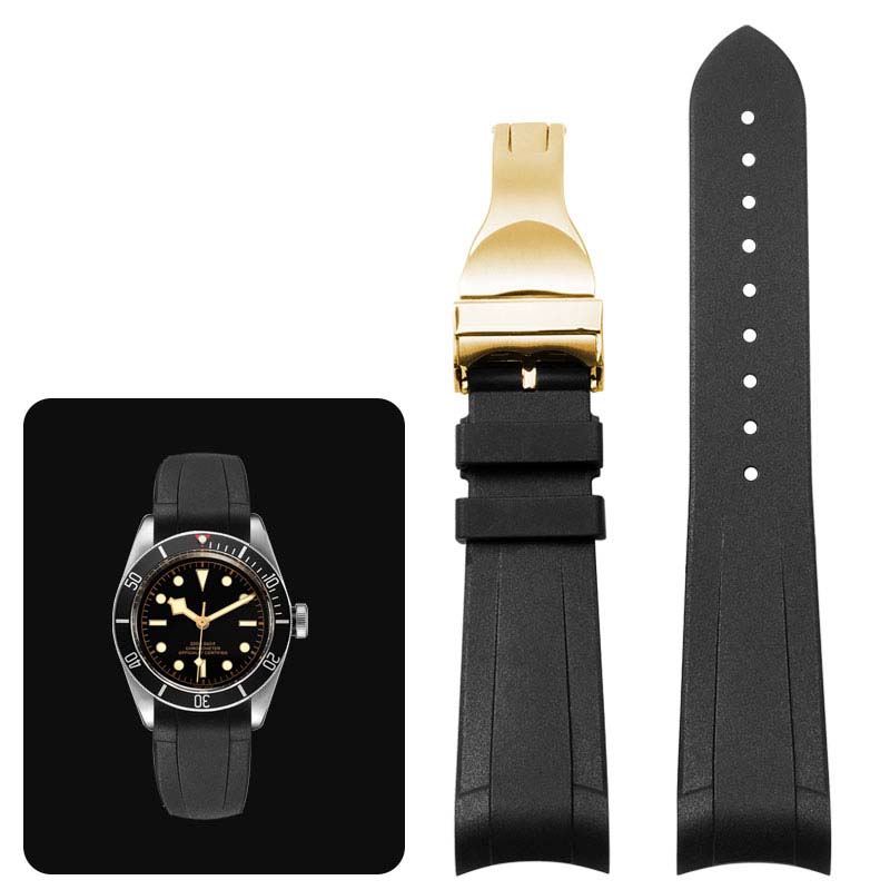 Классический высококачественный резиновый ремешок для часов Tudor Black Bay GMT с застежкой-молнией, черный, синий, красный, 22 мм