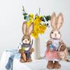 Пасхальный кролик орнамент реалистичный домашний декор рогоз трава пасхальная вечеринка настольный кролик декор пасхальные сувениры